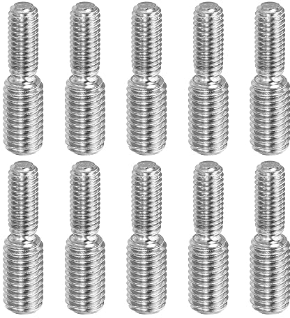 PATIKIL M6x1 à M8x1,25 Double Fin Fileté Goujon Vis Boulon, 10 Paquet 304 Inox Acier Tige Boulons Filetage Réducteur Adaptateur pour Meubles Matériel, 30mm Long