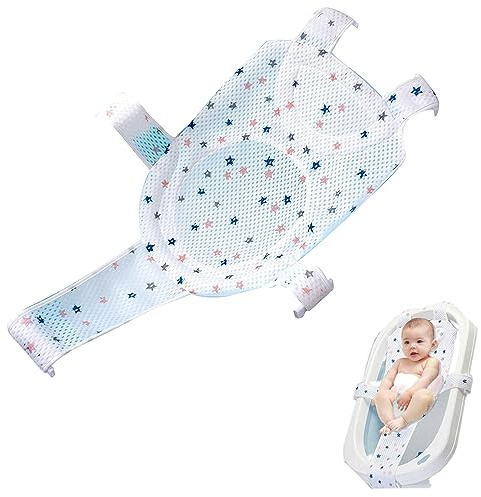 Voarge Asiento de inserción de bañera para bebé, malla de ducha para bañera ajustable cómodas bañeras (blanco-B)