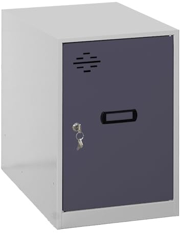 Simon Rack Casier Vestiaire Metallique Petit, 475x400x500 mm, Armoire Metallique Petit, Comprend la Clé, Gris/Anthracite - Simonlocker