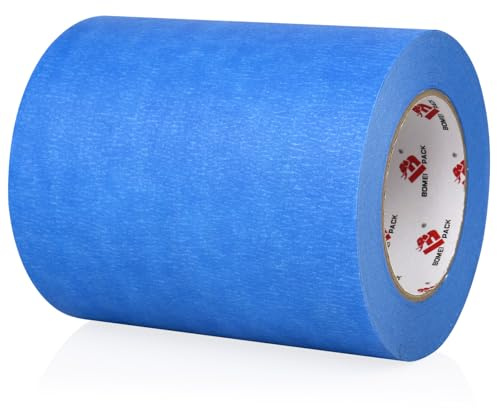 BOMEI PACK Wide Blue Painters Tape 6 Inches x 60 Yards, 3D Tape, 3D Printing Tape for Laser Cutting, 21-Day Clean Removal Wide Masking Tape