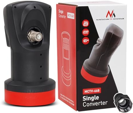 Maclean MCTV-668 Single LNB för analog och digital satellitmottagare satellitomvandlare 0,1 dB Sky 3D Full HD lämplig digital ny switch full HDTV 1x F-kontakt
