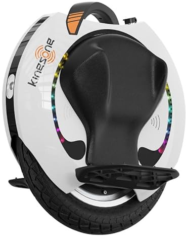 Monociclo elettrico Kingsong KS-16S Pro 840 Wh, per adulti, bianca, motore da 1200 W, autonomia fino a 75 km, velocità limitata a 25 km/h, pneumatico gonfiabile da 16”, altoparlante e Bluetooth