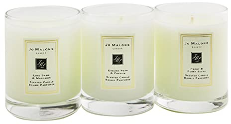 Jo Malone - Travel Candle Collection Lime Basil & Mandarin - English Pear & Fresia - Peony & Blush Suede each 60g