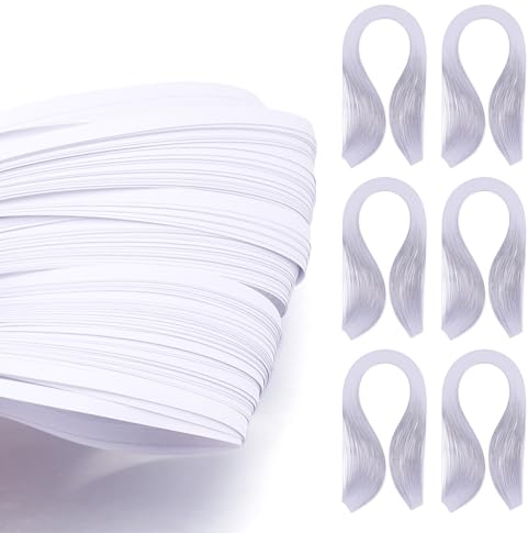 Craftdady 1200 Streifen Quilling Papierstreifen 390 x 3 mm weiß für DIY Handwerk Quilling Papier Malerei Wanddekoration