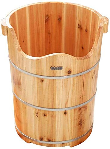Foot Tub Wooden Foot Basin Household Foot Soaking Basin, Wooden Foot Washing Bucket, Sauna Footbath Tub, Cedar Foot Bath Barrel, Pain Fatigue Relief Foot Washing Barrel (Color : 1),Shiatsu Massage foo