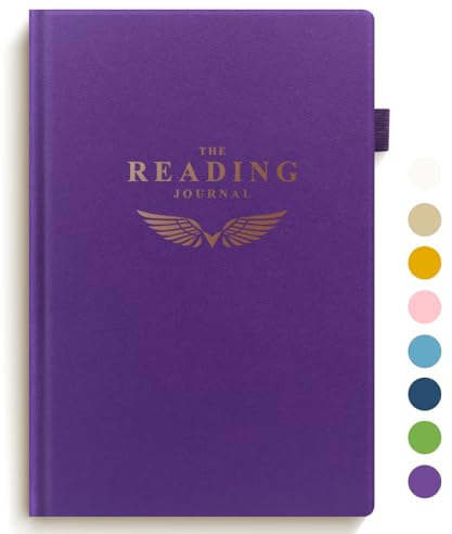 SIMVIA Läsdagbok - Elegant bokjournal läsningslogg för recensioner och framstegsspårning - Omtänksam present till bokälskare och läsare - 110 bokrecensioner (lila)