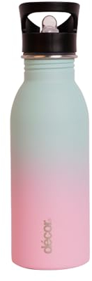 Décor Snap n Seal Soft Touch Ombre Stainless Steel Bottle | Leakproof Bottle with Straw | Ideal for On The Go, Gym & Travel - 500ml