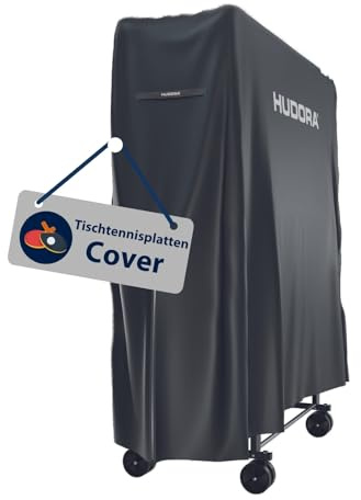 HUDORA Tischtennisplatten Abdeckung in 187x72x156 cm - PU-beschichtete Tischtennis Hülle - Schutz vor Sonne / Staub & Regen - Abdeckhülle mit Reißverschluss - Schutzhülle für Tischtennisplatte