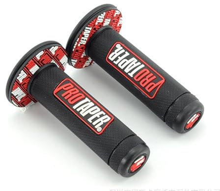 DecorDwell Motocross Grip,Universal Vintage Motorradlenker,Motorrad Griffe,22MM 24MM Motorrad Lenker Griffe,Wasserdicht und langlebig,Weichem Gummi Fahrrad Handgriffe (Rot)