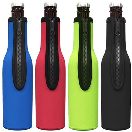 Jeenuuder Beer Bottle Cooler Sleeves, Neoprene Insulated Sleeve Keep Beer Cold and Hands Warm, Non-Slip 12 OZ Bottle Holder 8Pack