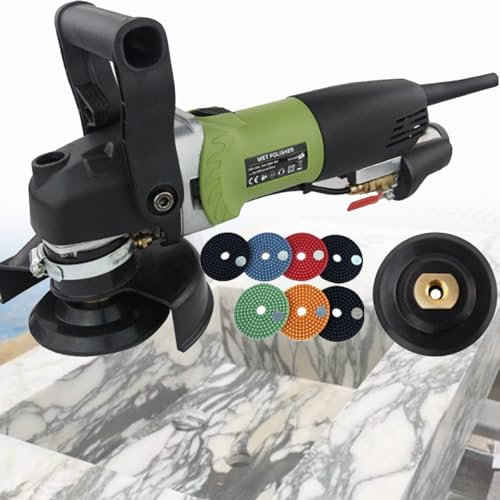 Pulidora eléctrica en húmedo de 800 W, pulidora de piedra manual con inyección de agua, 6 velocidades, para suelos de cemento y mármol, ideal para canteros. Type3