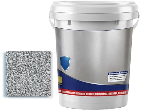 Nimedala Epoxy Sand Floor Paint, Epoxy Floor Paint, High Gloss Marble Effect Coating for Concrete, Waterproof, Non-Slip, for Basement, Wood Floors, Garage, Outdoor (Dark Gray,3kg)