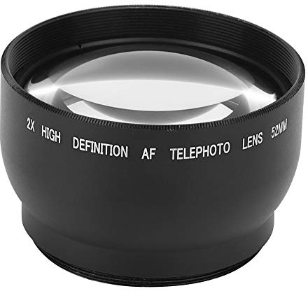 KIMISS 52MM Camera Magnification Lens - 2X Telephoto Conversion Lens for 52MM Diameter Lenses - Durable Aluminum Alloy Optical Glass