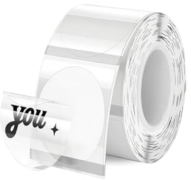 Compatible avec les étiquettes thermiques autocollantes multi-usages P50/M110, rondes de 2 pouces, adaptées à l'inventaire, aux badges nominatifs, à la pâtisserie, etc. (150 feuilles par rouleau) (B)