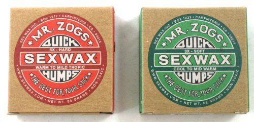 Quick Humps Mr Zogs Sex Wax Basecoat and Cool Water Topcoat Surfboard Wax