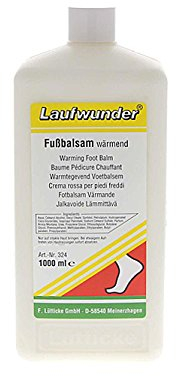 Laufwunder Fußbalsam wärmend wärmende Deocreme für kalte Füße, 1000 ml