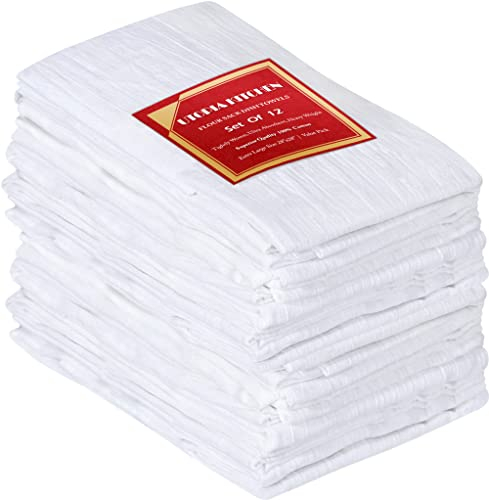 Utopia Kitchen - Flour Sack Towels (12 Pack - 71 x 71 Centimeters) - 100% Cotton Dishcloth, Kitchen Towels