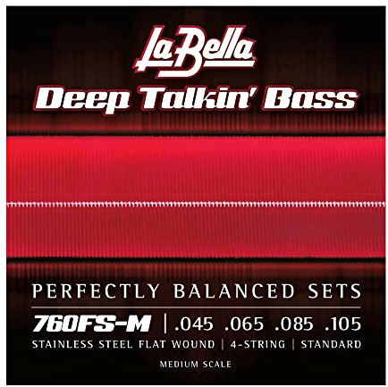 La Bella Strings »DEEP TALKIN' BASS - 760FS-M MEDIUM SCALE - E-BASS« Saiten für E-Bass - Stainless Steel Flat Wound - Standard: 045-105