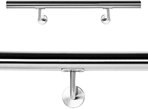 Handlauf Treppe 80cm, Handlaufset Edelstahl V2A, Haltegriff Treppe, Wandhalter