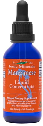 Eidon Ionic Minerals Liquid Manganese - Manganese Chloride Drops Supplement, Mineral Drops for Water, Supports Bone and Cartilage Health, Energy and Strength, Proper Digestive Tract Function, 2 oz