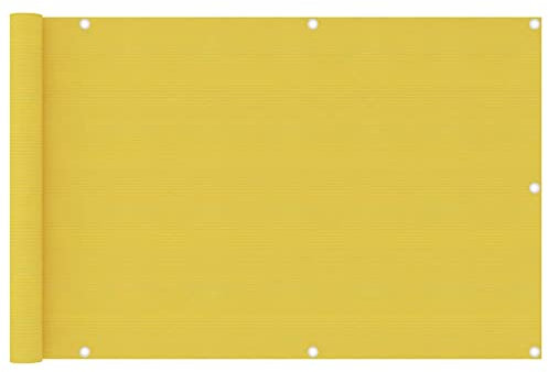 vidaXL Balkon Sichtschutz Bespannung Terrasse Windschutz Sonnenschutz Balkonbespannung Balkonverkleidung Balkonsichtschutz Gelb 90x400cm HDPE