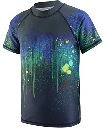 Aisyee Schwimmshirt Jungen Einteiler Kurzarm Badeshirt Kinder Jungen Badeanzug 152 158/13-14 Jahre