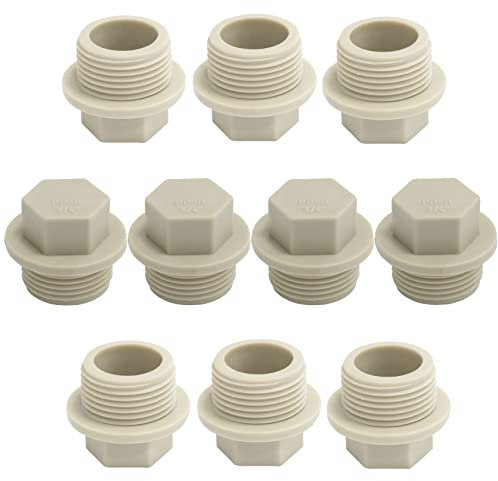 AERZETIX - C66839 - Lot de 10 Bouchons filetage mâle 3/4 pour tuyau d'eau en PPR/polypropylène/ - plomberie chauffage installation sanitaire système alimentation raccord circuit froide chaude