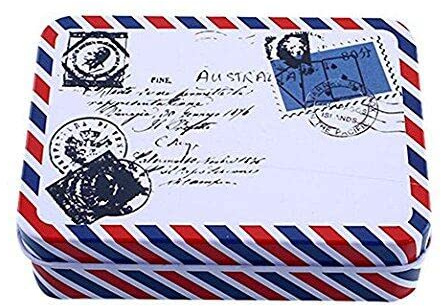 Bella Mini Tin Metallo Contenitore Piccolo Rettangolo Scatola di Immagazzinaggio Busta Nuovo Rilasciato Professionale Elaborato