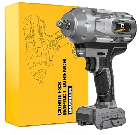 Cordless Impact Wrench 1/2 inch Compatible with Dewalt Battery, 1000FT-LBS (1360N.m) Brushless Electric Impact Gun Includes LED Work Light, 2100RPM High Torque Impact Driver, Bare Tool Only