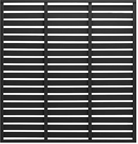 Mengtu Valla de protección visual, valla de protección contra el viento, valla de jardín, protección visual, valla de jardín, valla de láminas WPC, 180 x 180 cm, color negro