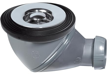 Wirquin 30724226 Bonde de douche multidirectionnelle James Ø60 chromée avec grille ABS et sortie Ø40
