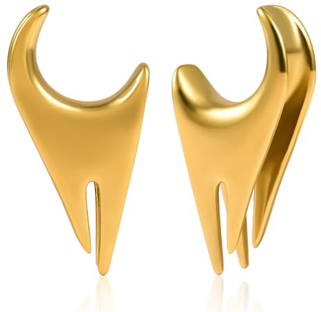 DOEARKO Dilataciones Orejas Expansores de Oreja de Túnel de Carne de Acero Inoxidable Expansore Estiramiento Piercing Joyería para Hombres y Mujeres 8-16mm (Oro, 10MM)