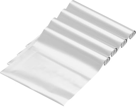 QUARKZMAN 4 stycken toner reaktiv folie, metallisk överföring varmfolierulle 15 cm x 300 cm deco folie överföringsblad papper för värmefolie penna scrapbooking värmeöverföring, silver