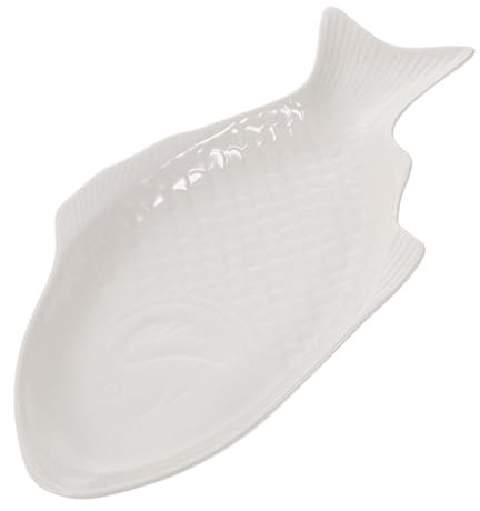 ABOOFAN Piatto Creativo a Forma Di Pesce in Ceramica 28 Cm, Stoviglie Multifunzionali Per Conservazione Snack e Portata Di Pesce, Per Casa, Ristoranti e Cene