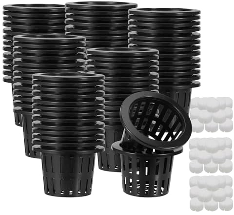 Kustimantu Tazas de malla hidropónicas - Cincuenta macetas de malla para hidroponía | Tierra amigable para principiantes Accesorios de cultivo de jardín gratuitos para tomates, fresas, pepinos