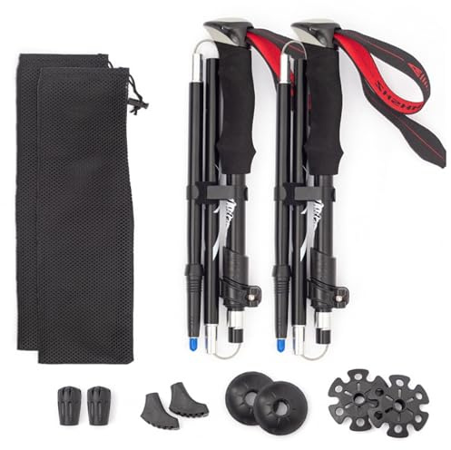 Bastones de Senderismo Plegables,2 PCS Bastones Trekking,Palos Senderismo,Bastones Trail Running,Bastones para Caminar,Bastones Marcha Nordica,110-130CM