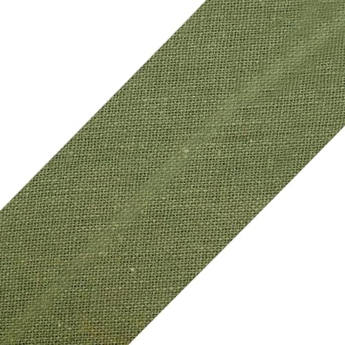 cyclingcolors 1 x Bias Binding Tape Made of 100% Cotton, Width 30 mm, Length 25 m, Edging Tape, Cotton Tape, Bias Binding Ideal for DIY, Khaki
