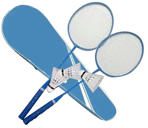 Generic Racchetta da Badminton Borsa da Trasporto Portatile Durevole e Affidabile Set di Racchette da Badminton in Metallo Alta flessibilità Leggero 2 Pezzi per l'allenamento (cielo blu)