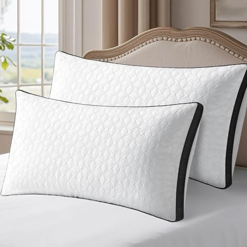 TINCOOL Pillows 2 Pack, Hotel Quality Luxury Pillows For Neck And Shoulder Pain, Neck Support Pillow for Bed & Sofa, Soft & Supportive, Breathable & Washable Standard Size 42x70cm for all Sleepers