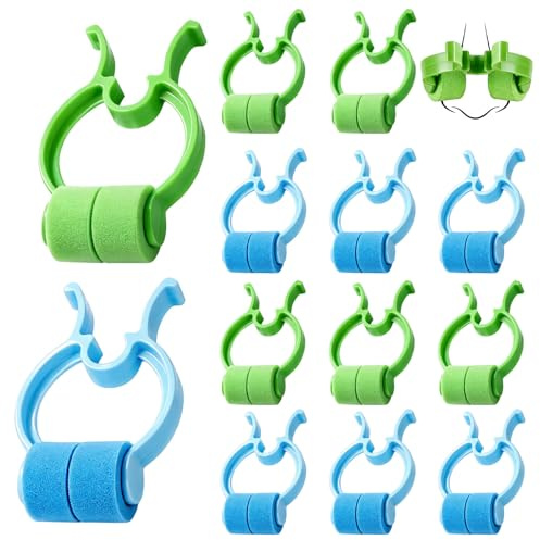 BCOATH Clips para Entrenamiento de Respiración Pulmonar 24piezas Material Pom y Eva para Uso al Aire Libre y Viaje que Reducen Moco Nasal y Previenen Respiración por Nariz