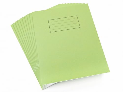 Silvine 9x7 Green Exercise Books, Lined With Margin - 80 Pages (Pack of 10)
