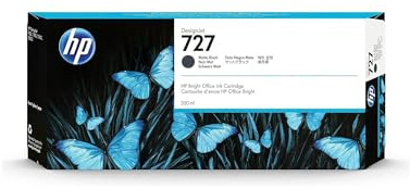 HP 727 Matte Black High-Yield Ink Cartridge, C1Q12A