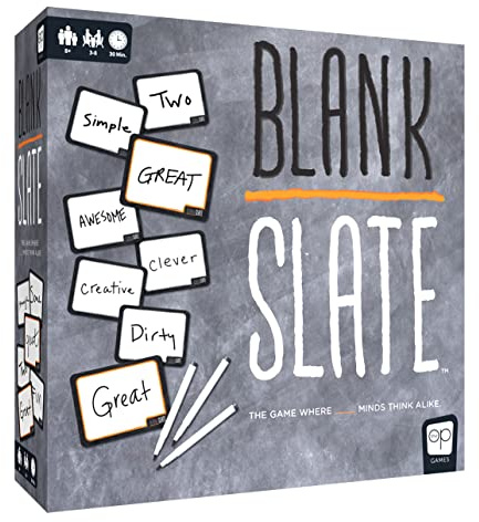 USAOPOLY BLANK SLATE, Where Great Minds Think Alike, Fun Family-Friendly Board Game, Word Association Party Game, Easy to Learn, Fun to Play Family Game Night, 3-8 Players, Ages 8+