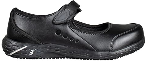SAFETY JOGGER Arbetsskor dam 35 EU – Nilda – lätt, bekväm säkerhetssko med kardborreband, perfekt för vård, kök eller inomhus, halkfri, säkerhetssandal, svart, svart, 38 EU