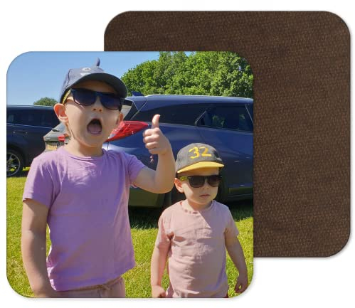 Personalised Coaster Using Your Photos - 1x Single Coaster, 9cm, Square, Gloss, FSC Wood - Decorative Home Accessories, Drink Coasters, Novelty Placemats, Make Your Own Coasters (Square)