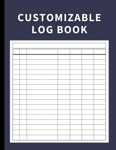 Customizable Log Book: Large with 7 Columns to Track Daily Activity, Inventory, Accounts, Income and Expenses, Petty Cash, Mileage, Vehicle Maintenance, Orders, Donations, or Visitors (Midnight Blue)