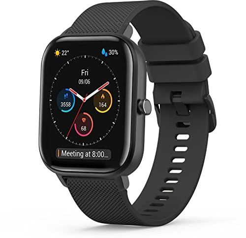 Vancle Correa para Amazfit Bip/Bip Lite/Bip S/Bip S Lite/Bip U/Bip U Pro/Bip 3 / Bip 3 Pro, Pulseras de Repuesto de Silicona de Reemplazo de Tamaño Ajustable Duradero de 20mm, Negro