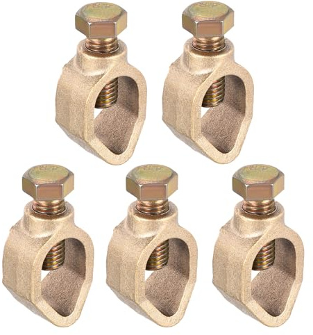 sourcing map Ground Rod Clamp Grounding Clamps 5/8 Wire Connectors Great for Pipes Range Pack of 5