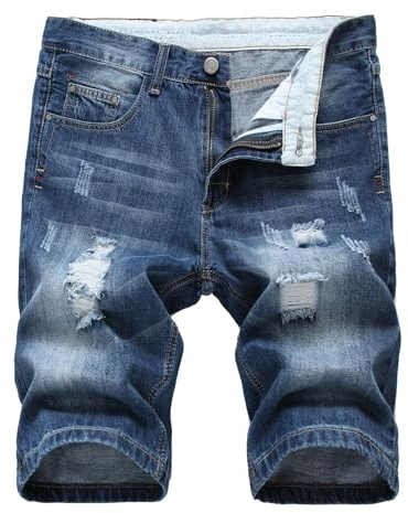 Pantalones Cortos Vaquero Hombre 2024 Verano Casual Moda Jeans Pantalones Corto Short Roto Deporte Jogging Pantalon Fitness Chandal Hombre Pantalones de Trekking Vintage Playa
