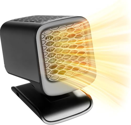 LUFEIS Auto Heizung, 12v 120W Heizlüfter, Auto Heizlüfter, 360° Drehba, Tragbare Autoheizung Anti-Beschlag Windschutzscheibe Defroster, Auto Heizlüfter mit Zigarettenanzünder, Schnelles Aufheizen